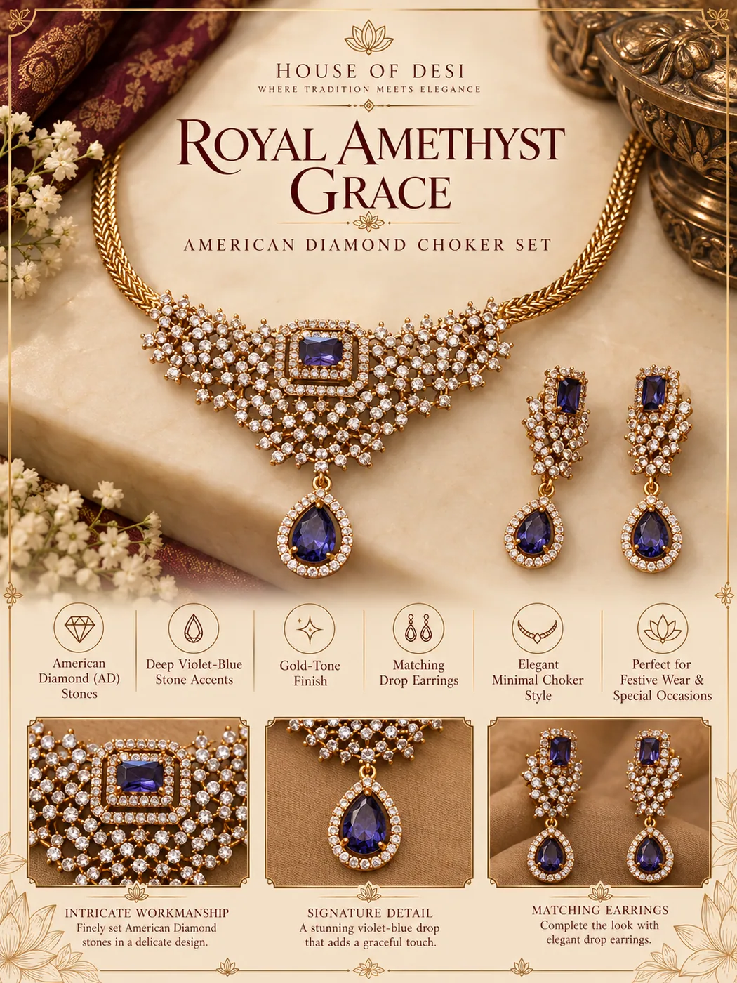 Royal amethyst chocker — view 3